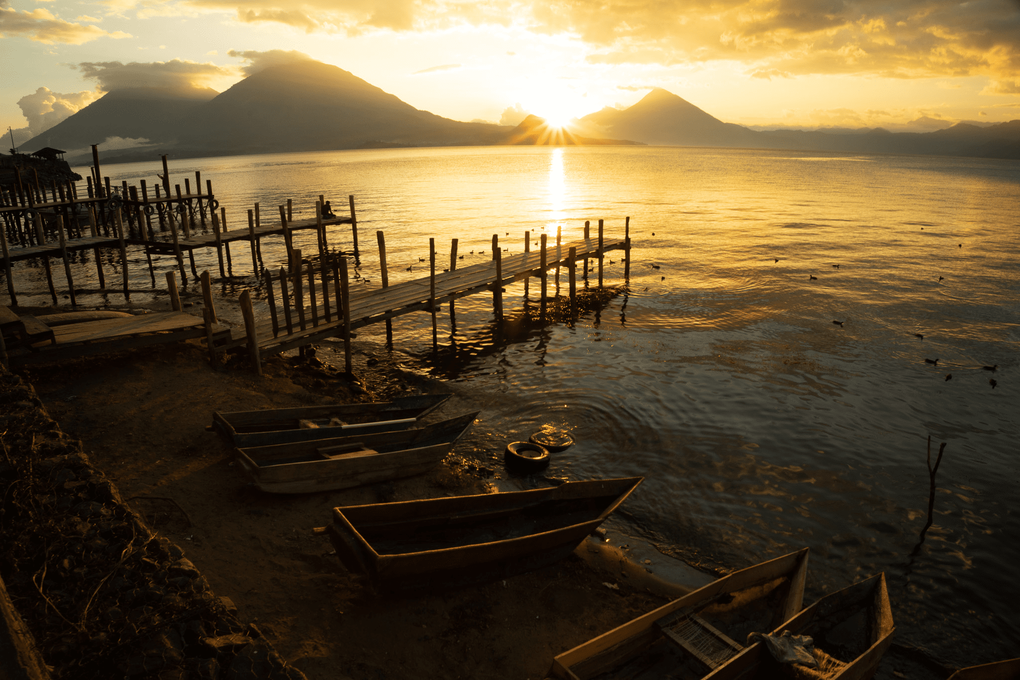 San Marcos La laguna at sunset.
