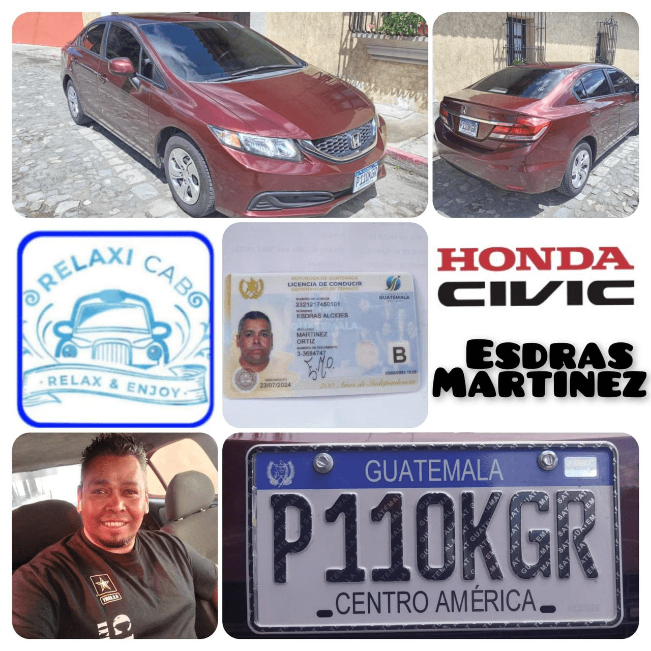 photo of driver and his car.