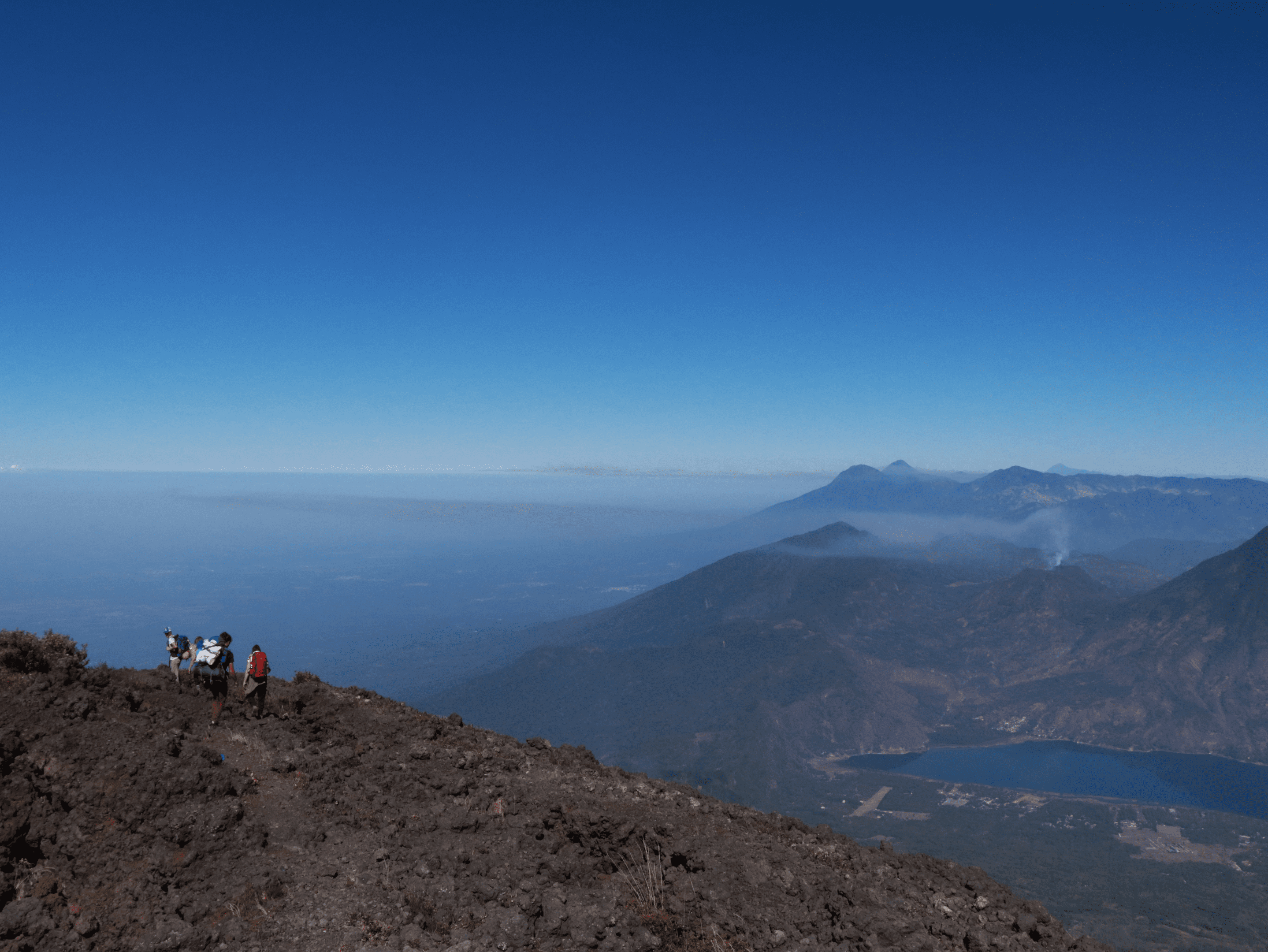Incredible views of Lake Atitlan from the Atitlan volcano.