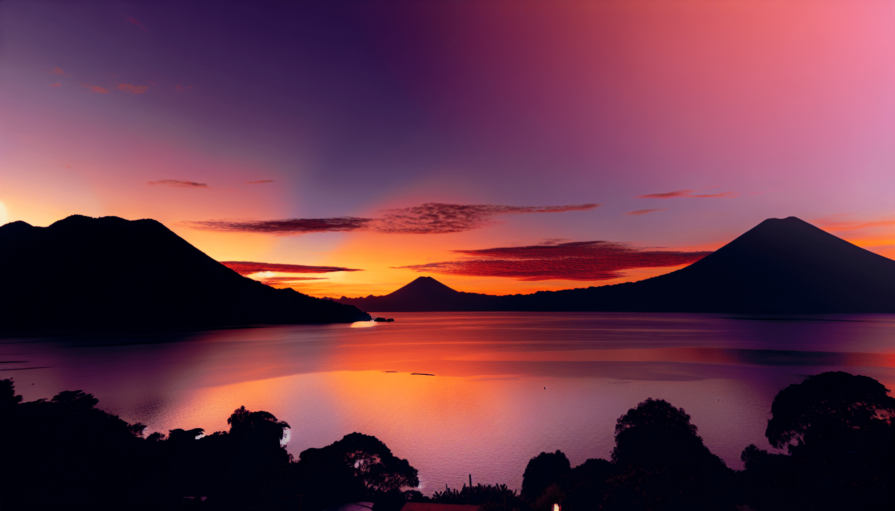 Sunset over Lake Atitlan