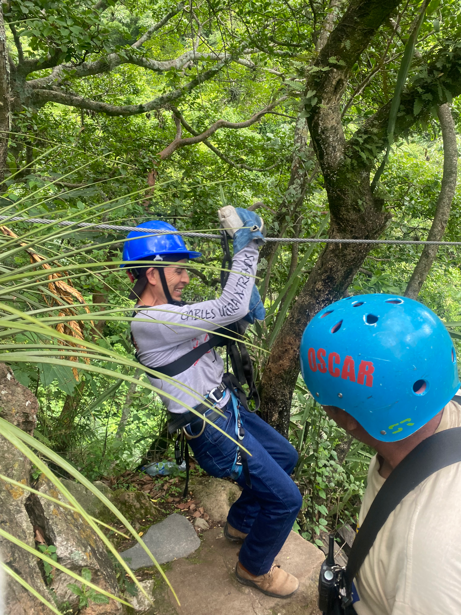 zip lining is a fun and safe adventure.